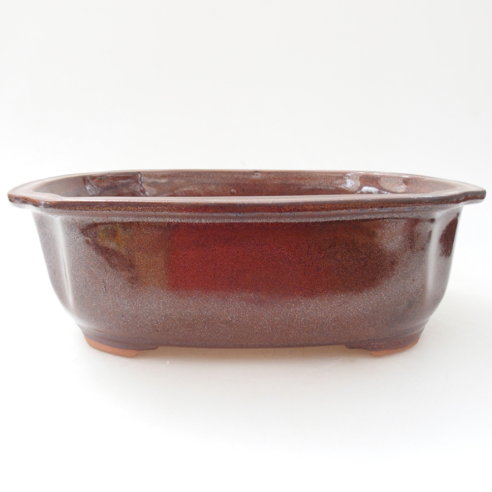 Keramická bonsai miska 22,5 x 17,5 x 7 cm, farba hnedá