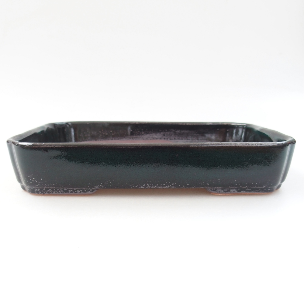 Keramická bonsai miska 18 x 13 x 3,5 cm, farba zelená