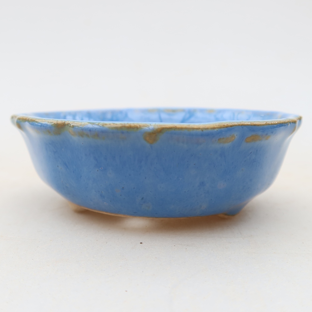 Keramická miska na bonsaje 7 x 7 x 2,5 cm, farba modrá