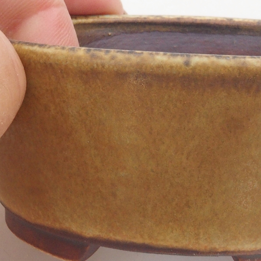 Keramická bonsai miska 10,5 x 9 x 4 cm, farba hnedá