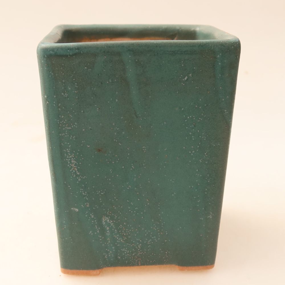 Keramická miska na bonsai 7,5 x 7,5 x 10 cm, farba modrá
