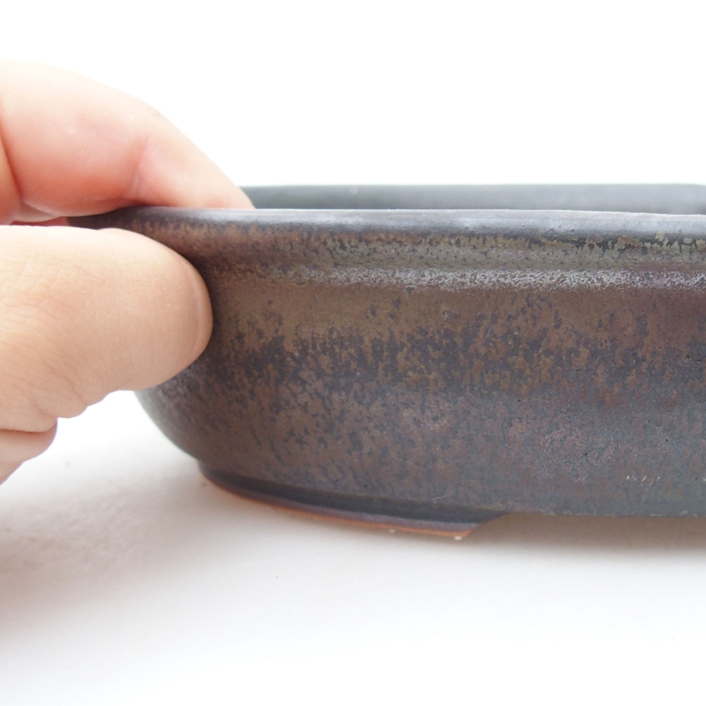 Keramická bonsai miska 22 x 17 x 5 cm, farba hnedá