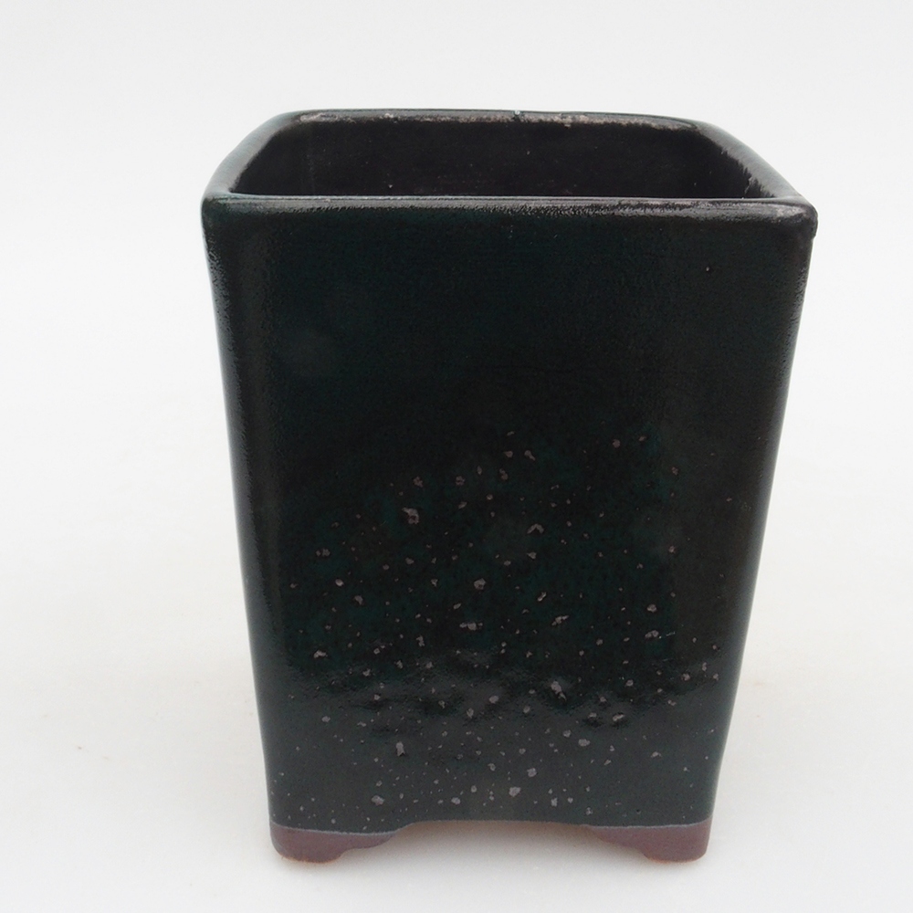 Keramická bonsai miska 9 x 9 x 11 cm, farba zelená