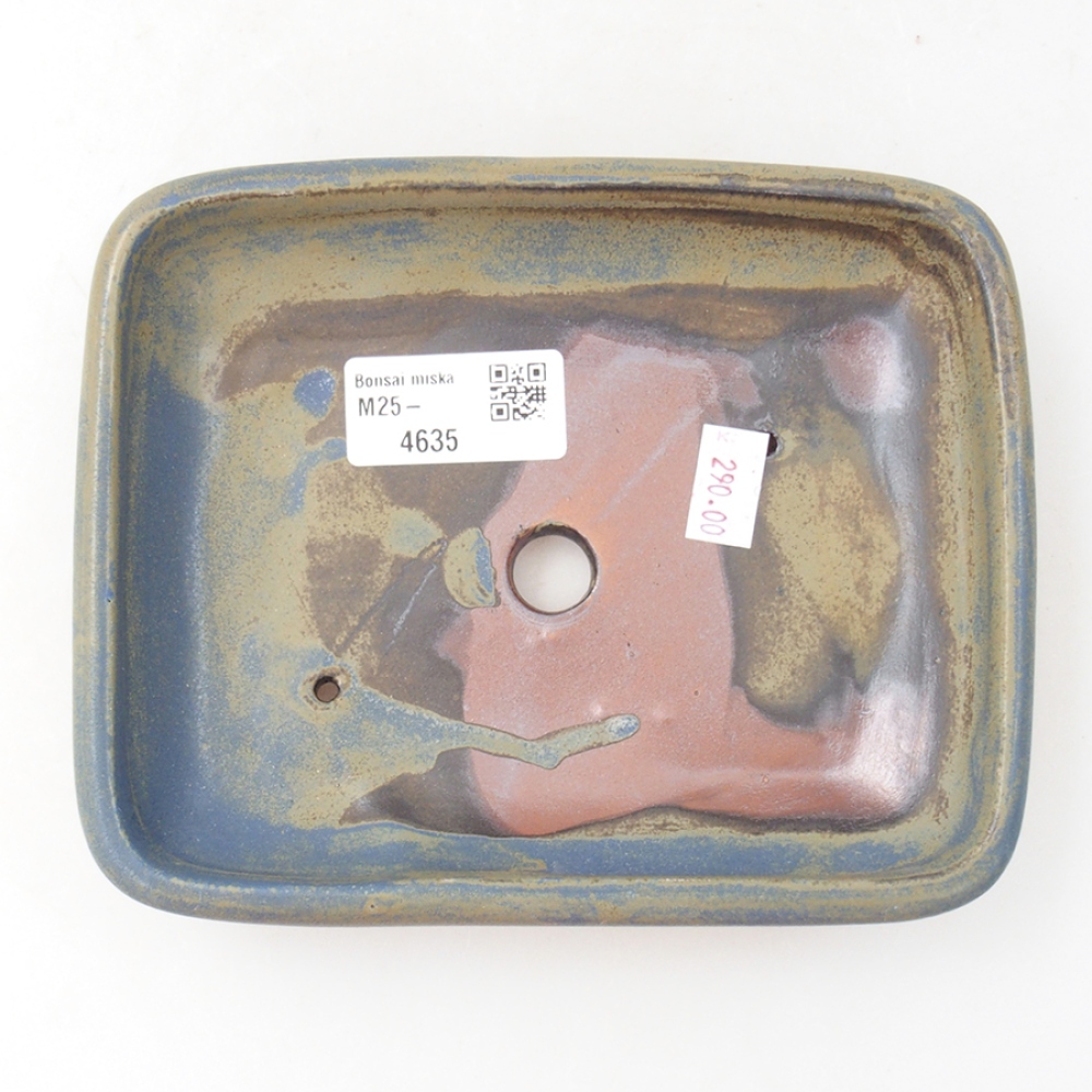 Keramická bonsai miska 17 x 13,5 x 3,5 cm, farba modra