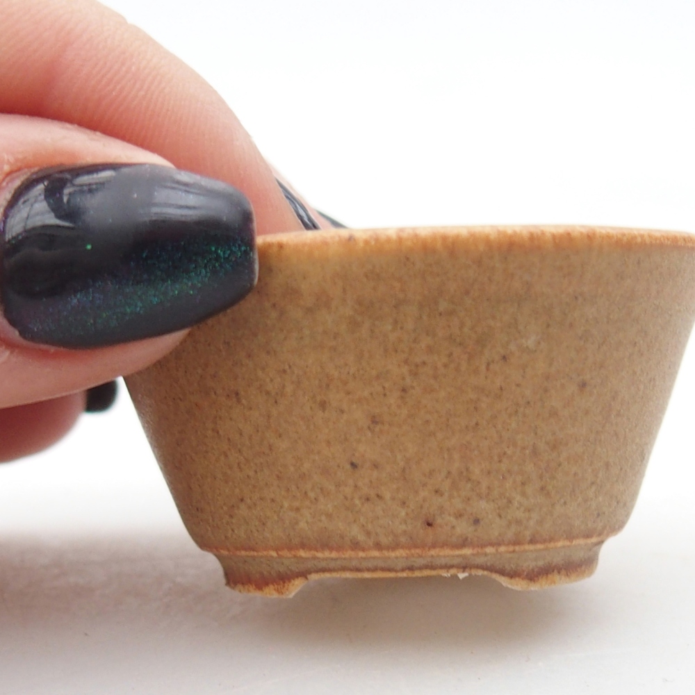 Mini bonsajová miska 4,5 x 4,5 x 2,5 cm, hnedá