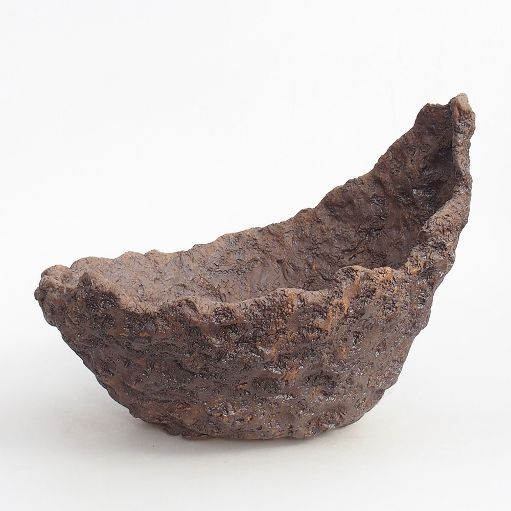 Keramická mušľa 19 x 15 x 14 cm , farba hnedá