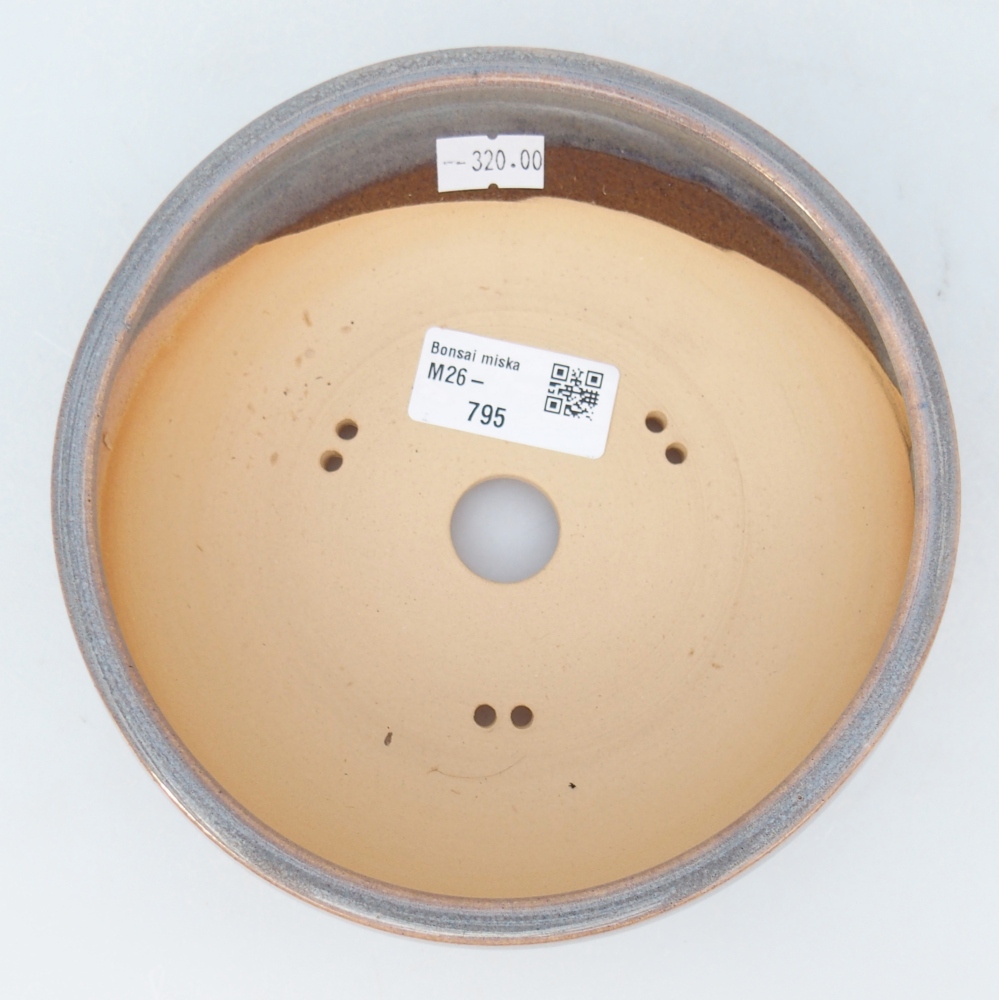 Keramická miska na bonsaje 15,5 x 15,5 x 5,5 cm, sivá