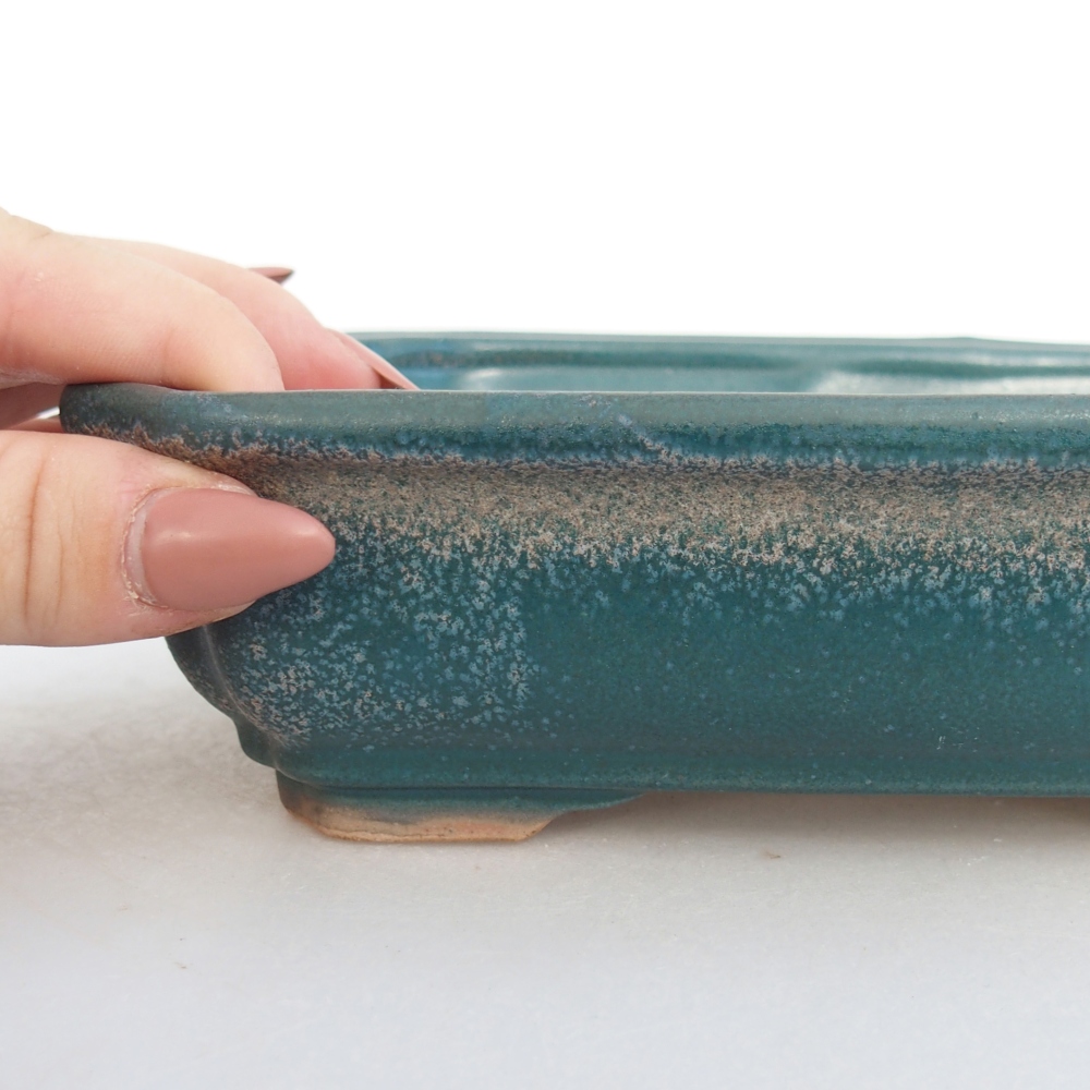 Keramická miska na bonsaje 18 x 13,5 x 5 cm, farba modrá