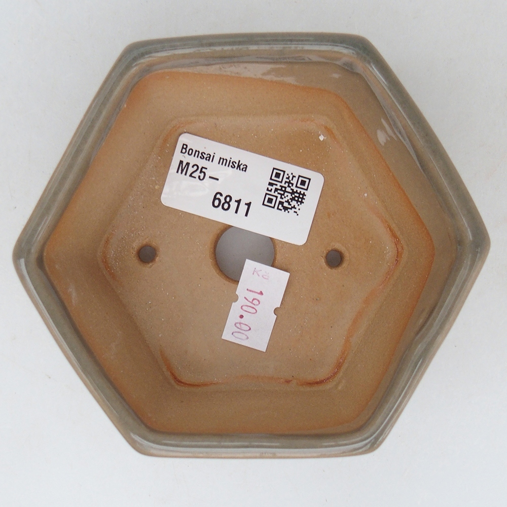 Keramická miska na bonsaje 10,5 x 9,5 x 5 cm, sivá