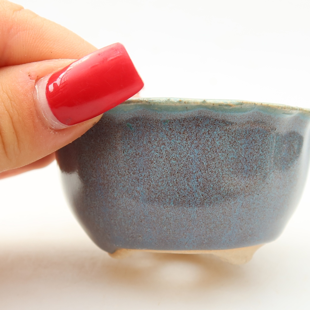 Keramická miska na bonsaje 7 x 7 x 3,5 cm, farba sivá