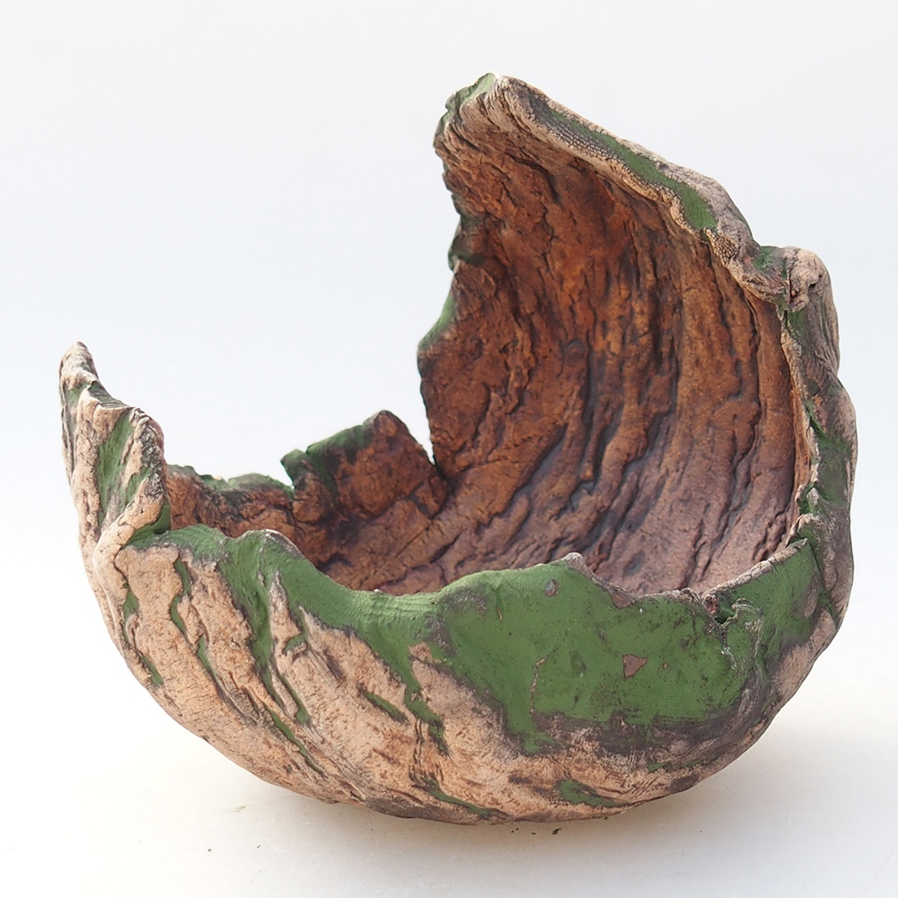 Keramická mušľa 11 x 10 x 10 cm , farba zelená