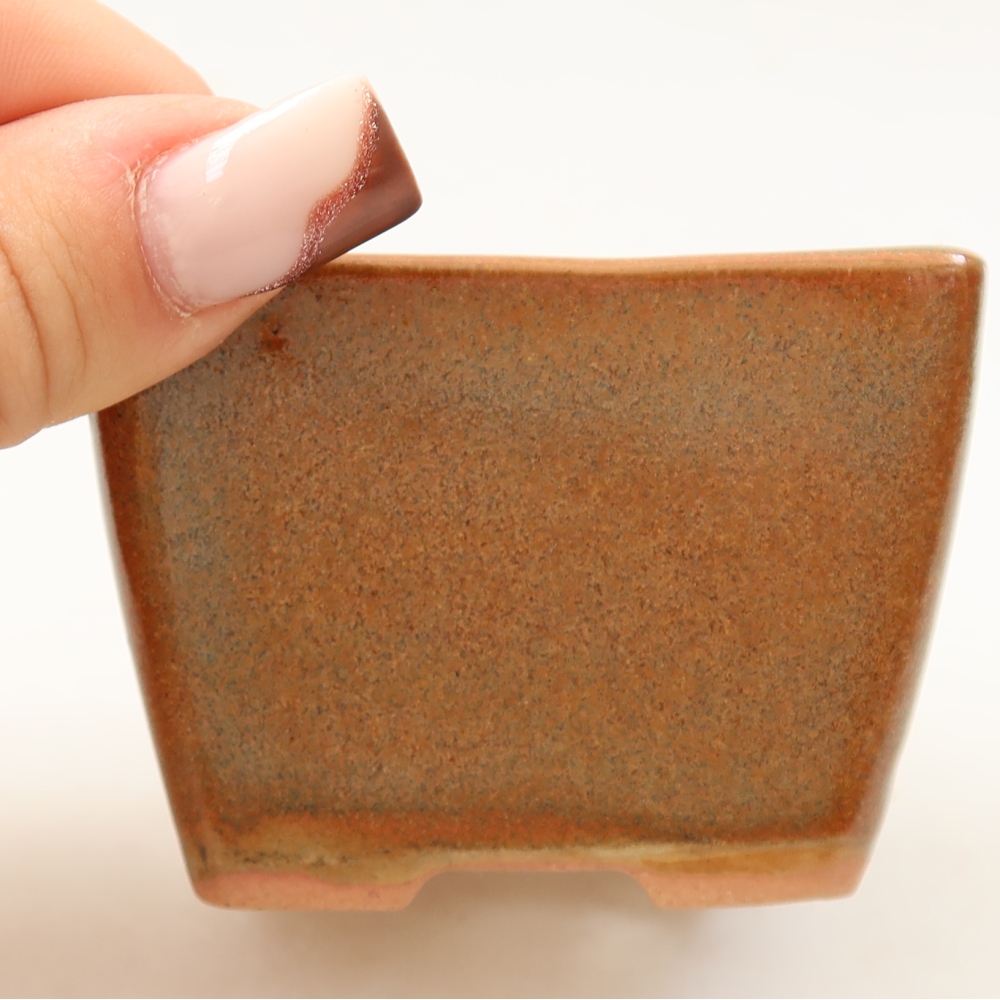 Keramická miska na bonsaje 6,5 x 6,5 x 5 cm, farba hnedá