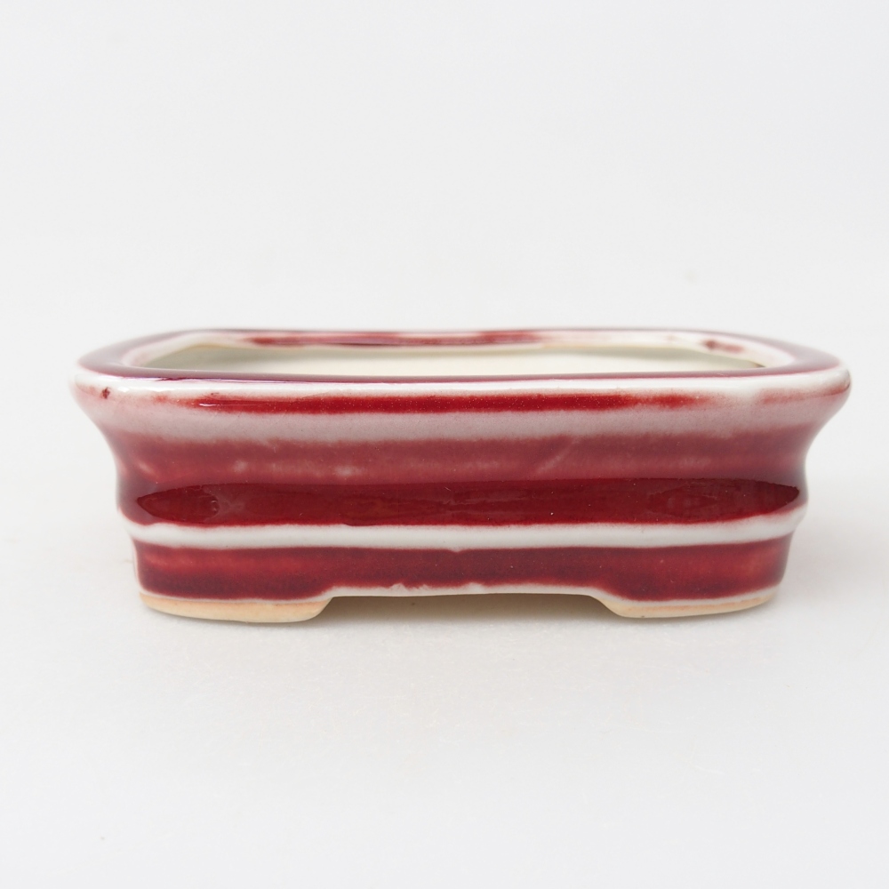 Keramická bonsajová miska 11 x 8,5 x 3,5 cm, farba červená