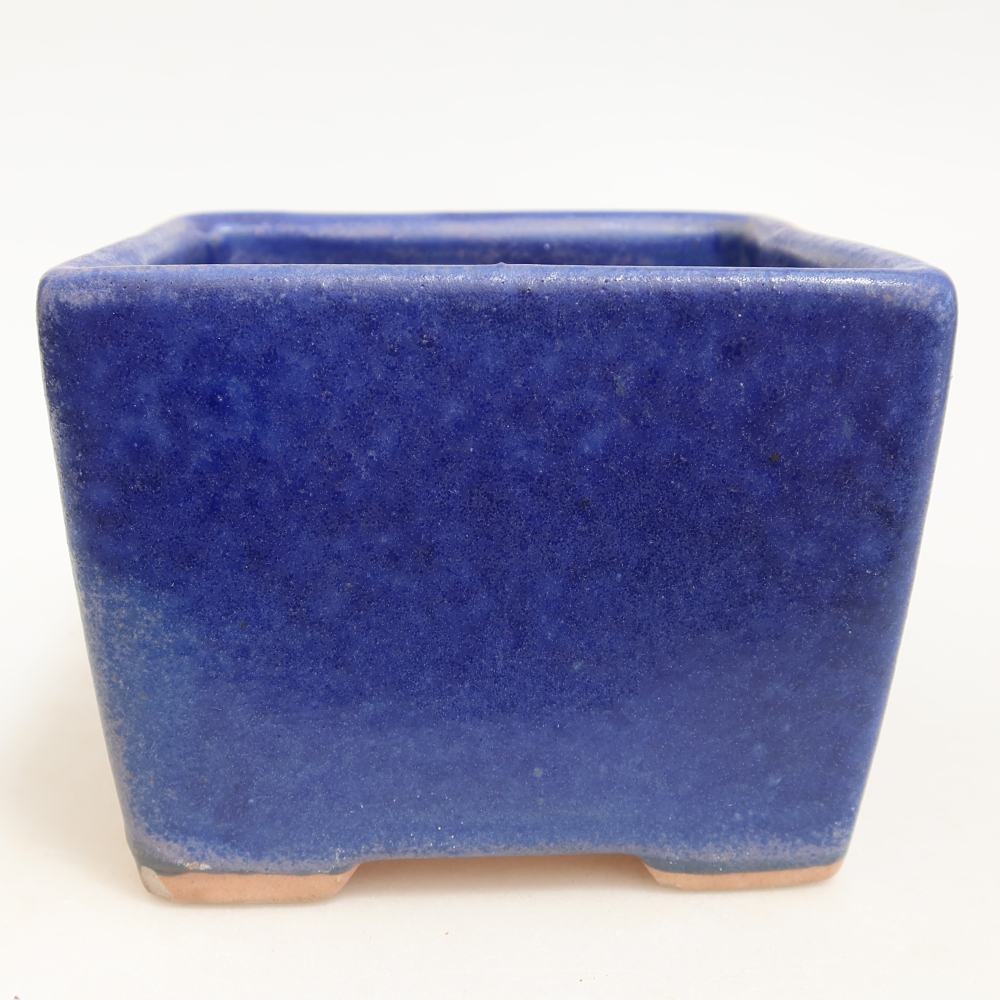 Keramická miska na bonsaje 11 x 11 x 8,5 cm, farba modrá