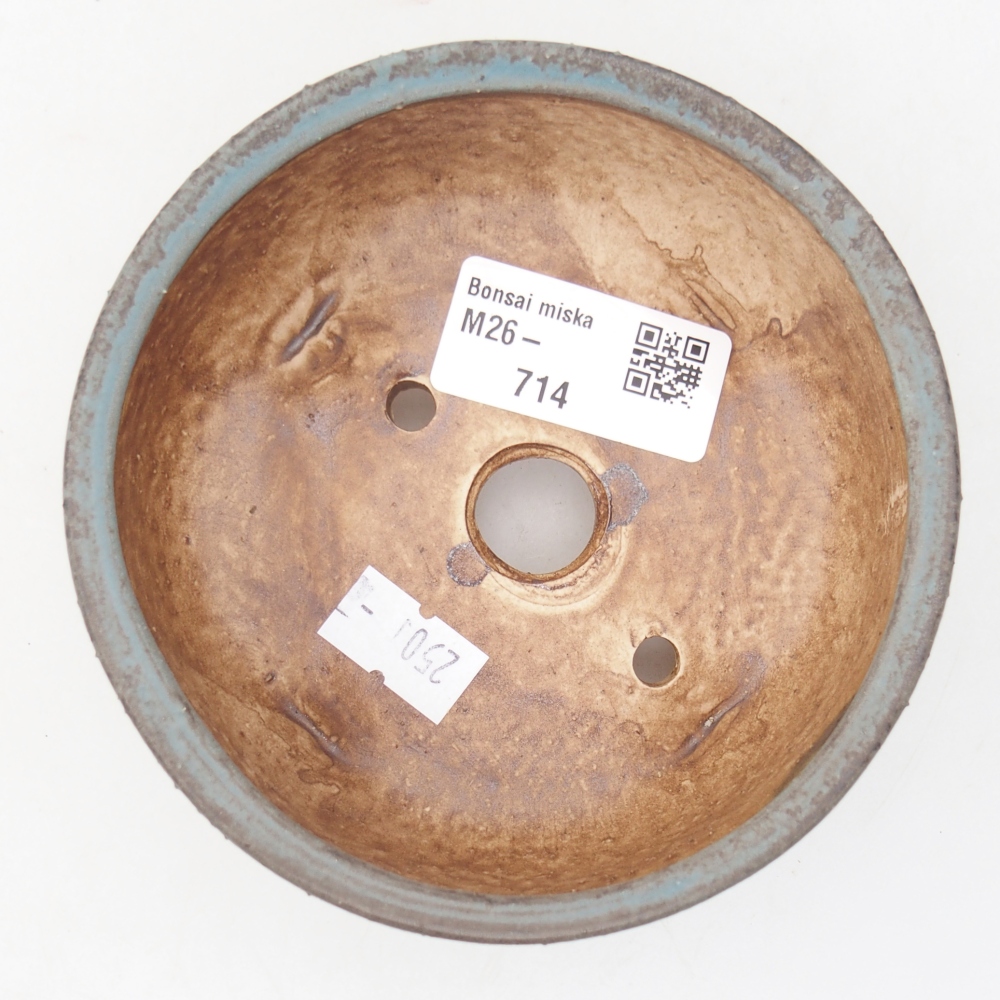 Keramická bonsajová miska 11 x 11 x 4,5 cm, farba modrá