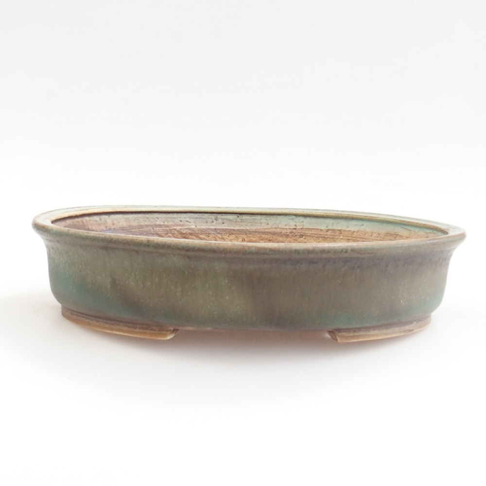Keramická bonsajová miska 25,5 x 23 x 5,5 cm, zelená