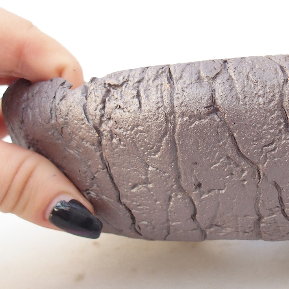 Keramická miska na bonsaje 16 x 16 x 5 cm, farba kovu