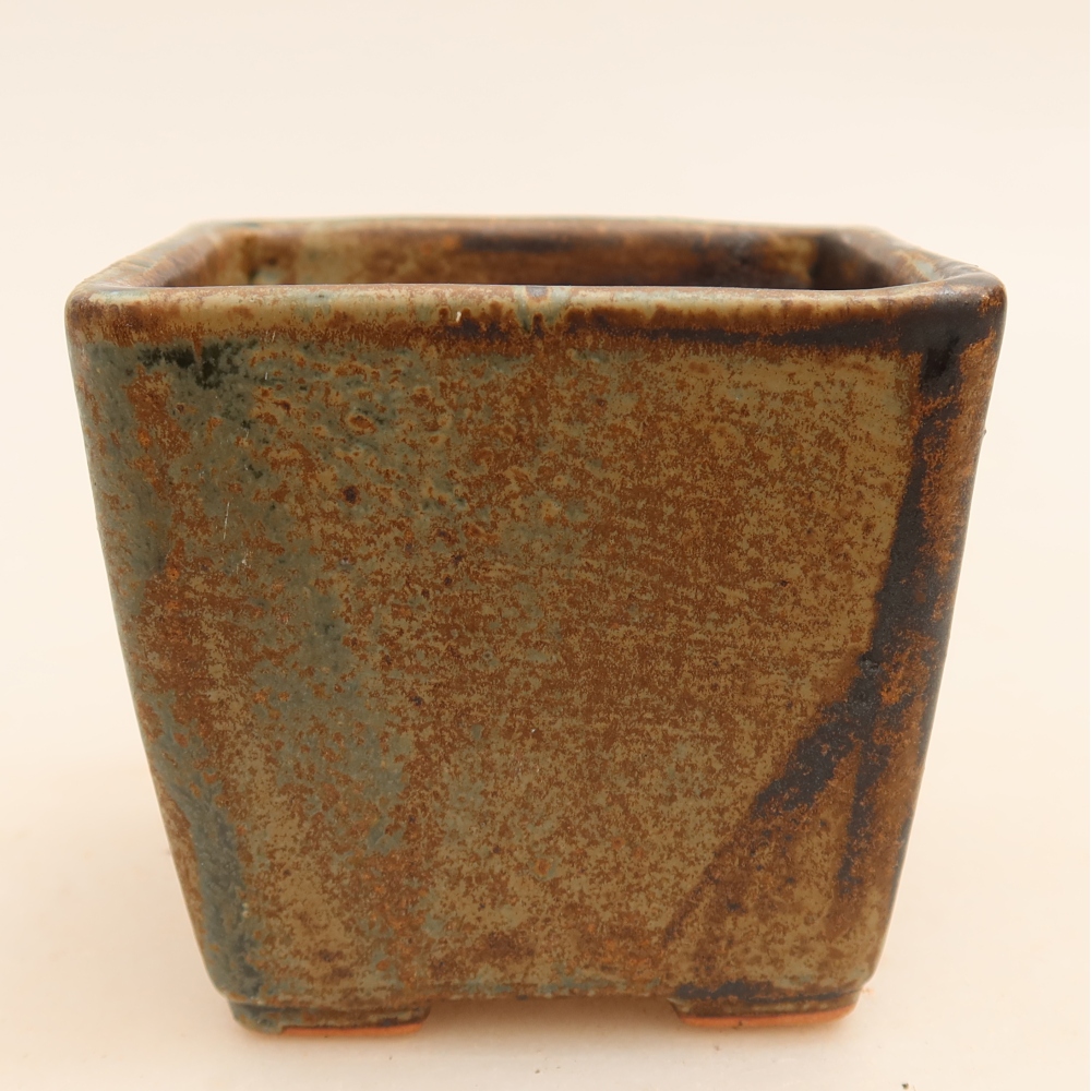 Keramická miska na bonsai 7,5 x 7,5 x 6,5 cm, farba hnedá