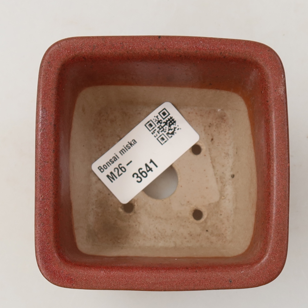 Keramická miska na bonsai 8,5 x 8,5 x 5,5 cm, farba ružová