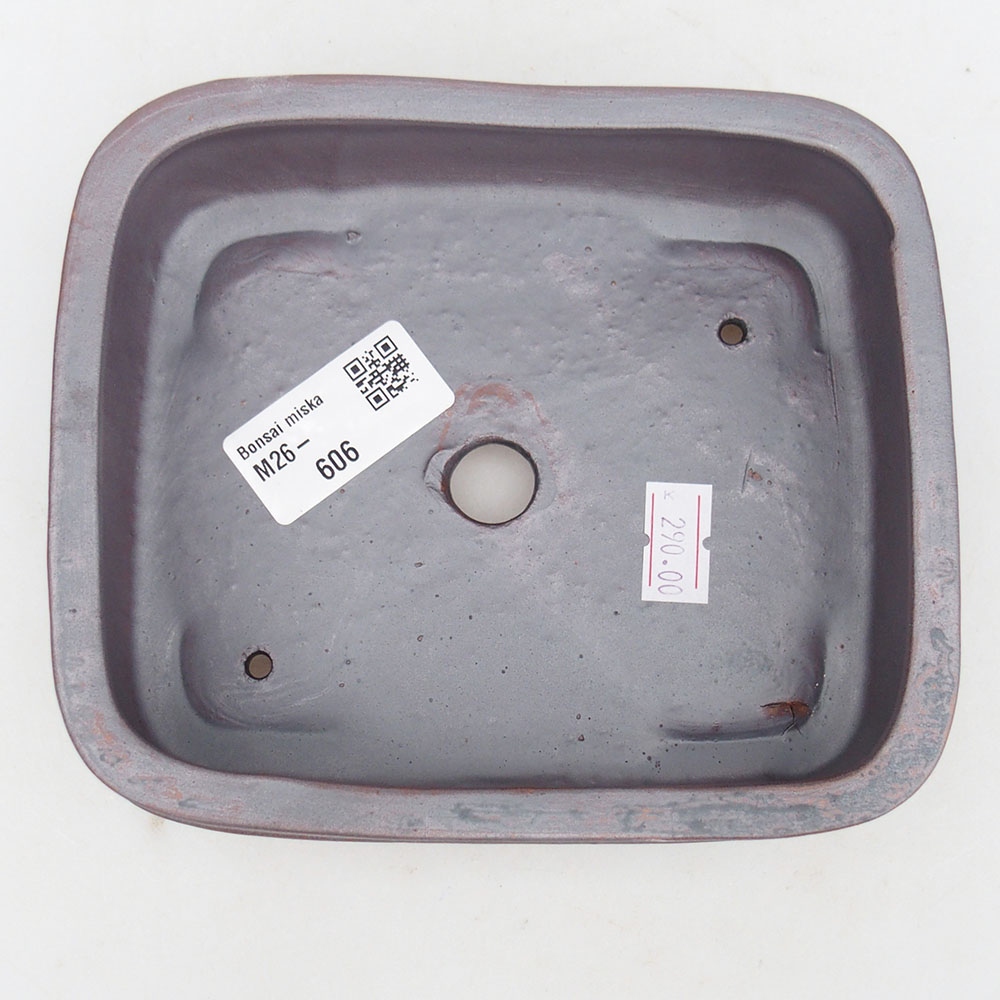 Keramická bonsajová miska 14,5 x 12,5 x 4,5 cm, farba kovu