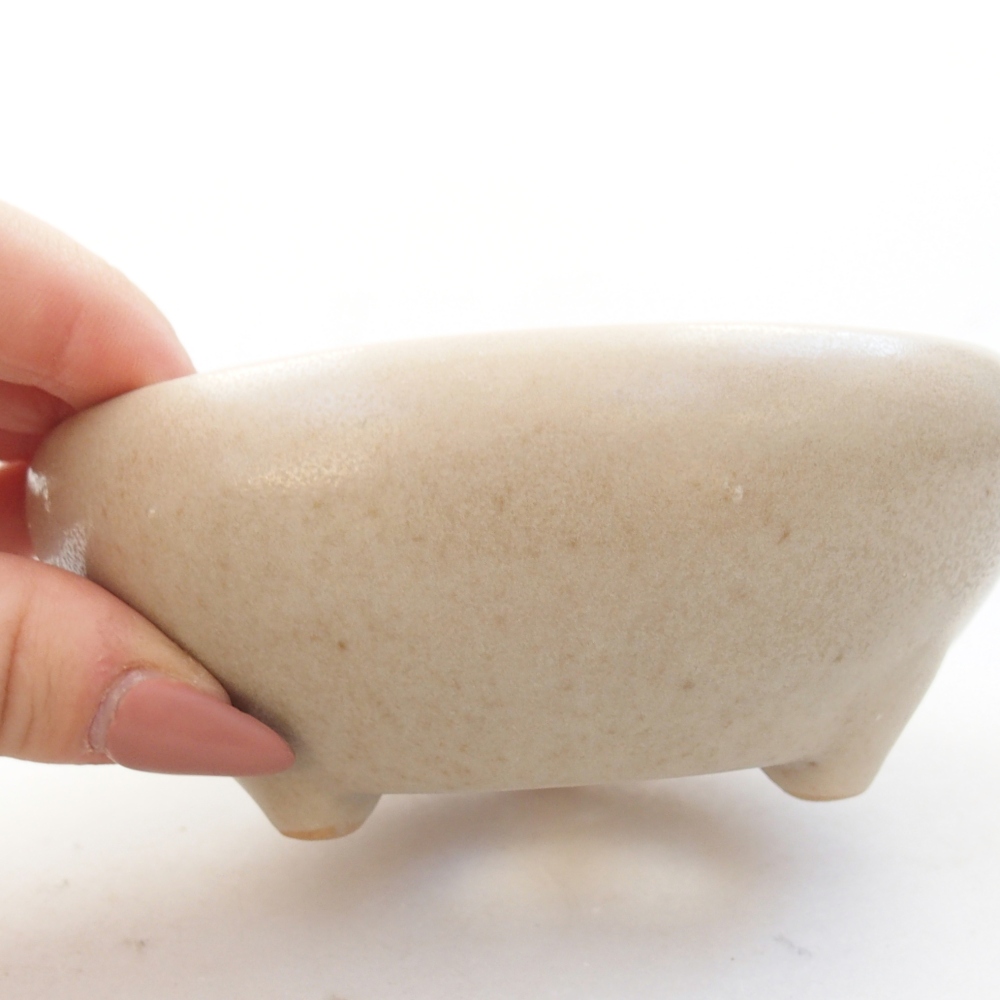 Keramická miska na bonsaje 10 x 10 x 5 cm, farba béžová