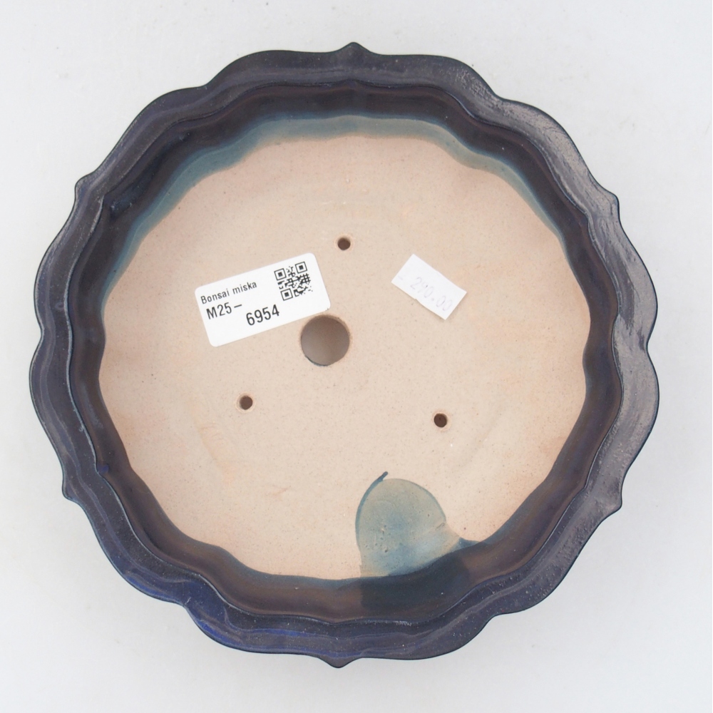 Keramická miska na bonsaje 19 x 19 x 5 cm, farba modrá