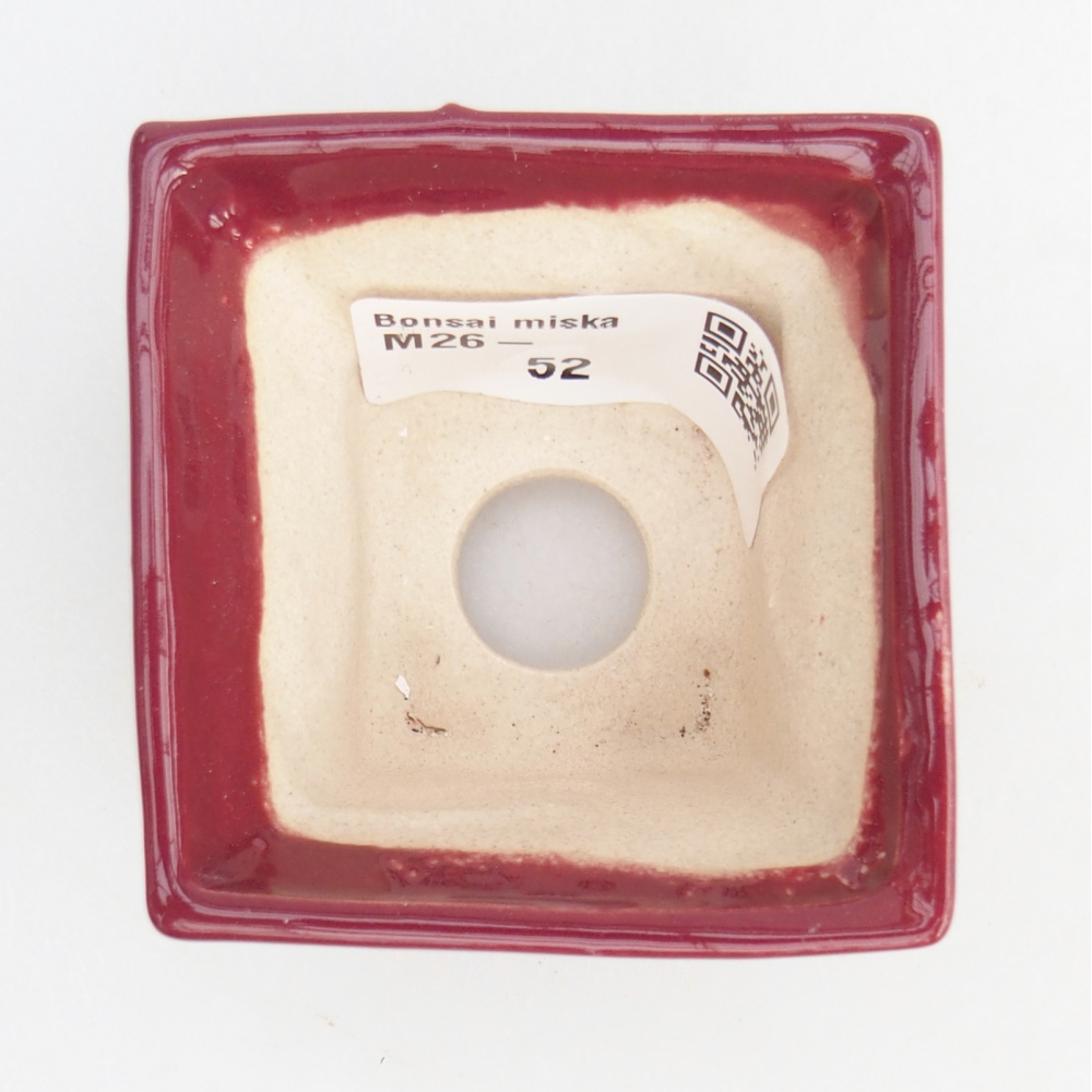 Mini bonsajová miska 5,5 x 5,5 x 4 cm, bordová
