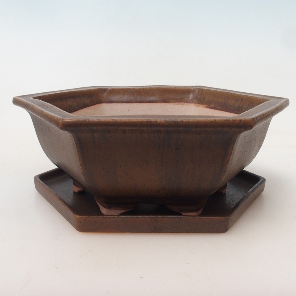 Bonsai miska + podmiska H53 - 19 x 21,5 x 7 cm.