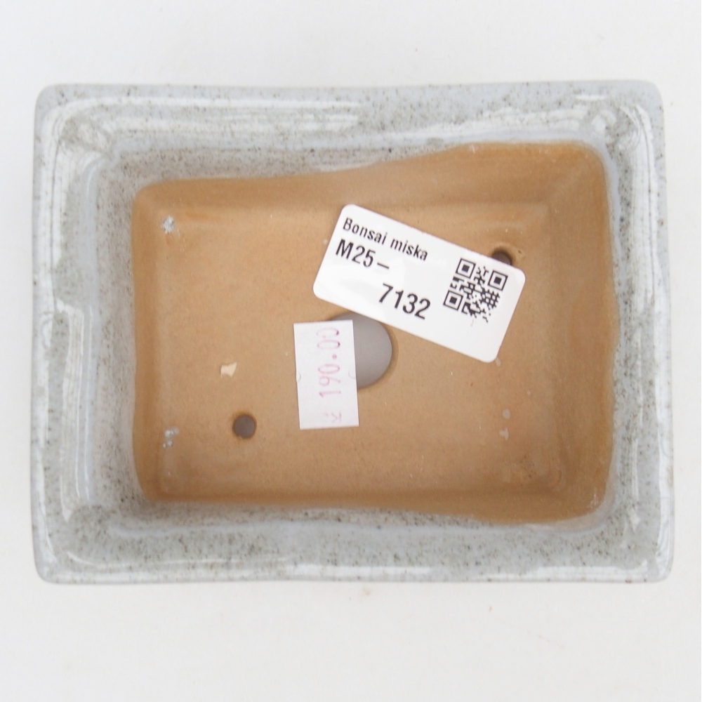 Keramická miska na bonsaje 11 x 8,5 x 4 cm, sivá