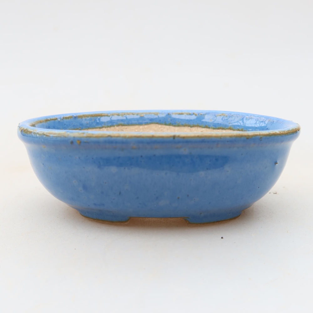 Keramická miska na bonsaje 8 x 6,5 x 3 cm, farba modrá