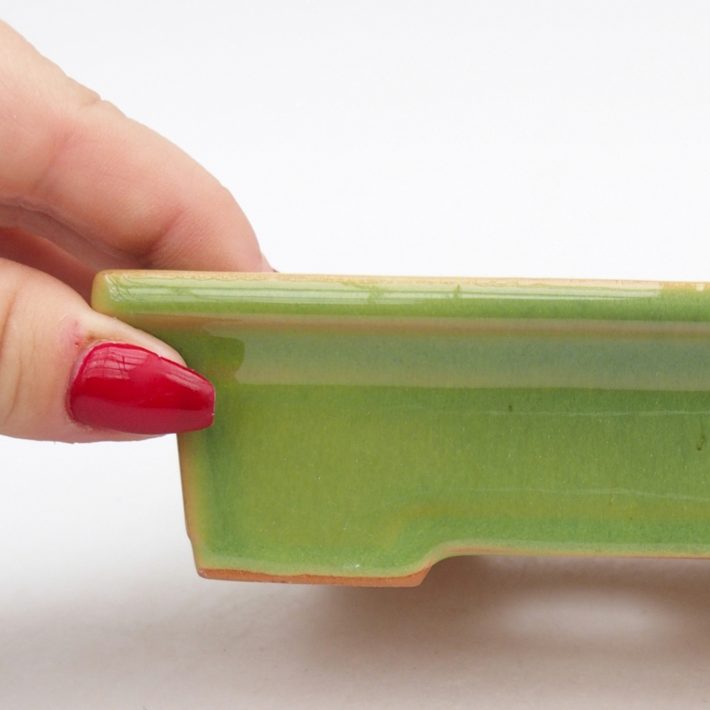 Keramická miska na bonsaje 13 x 10 x 4 cm, zelená