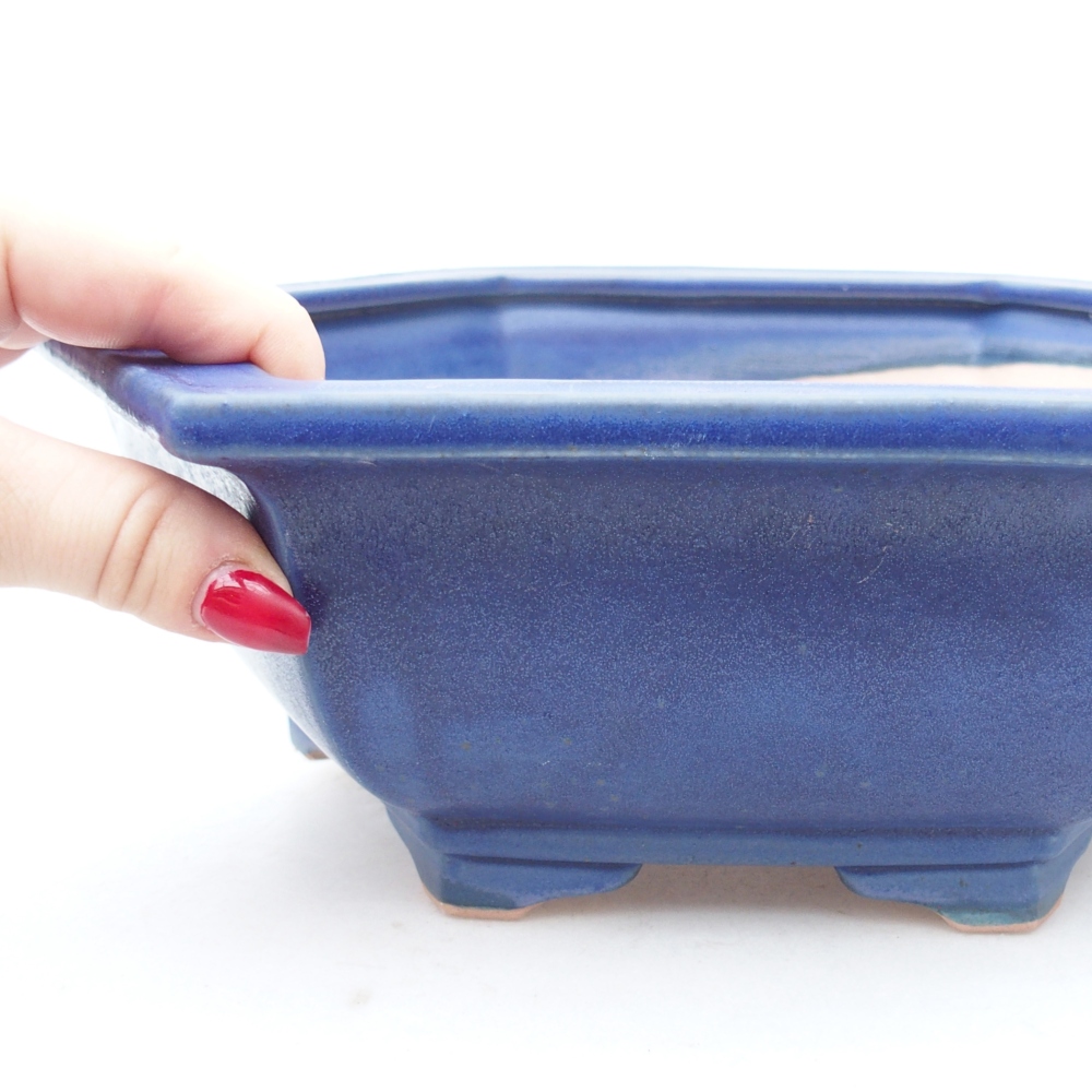 Keramická bonsajová miska 28 x 24,5 x 9 cm, farba modrá