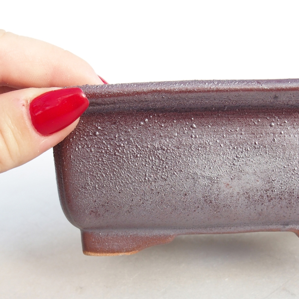 Keramická bonsajová miska 12 x 9,5 x 5 cm, farba kovu