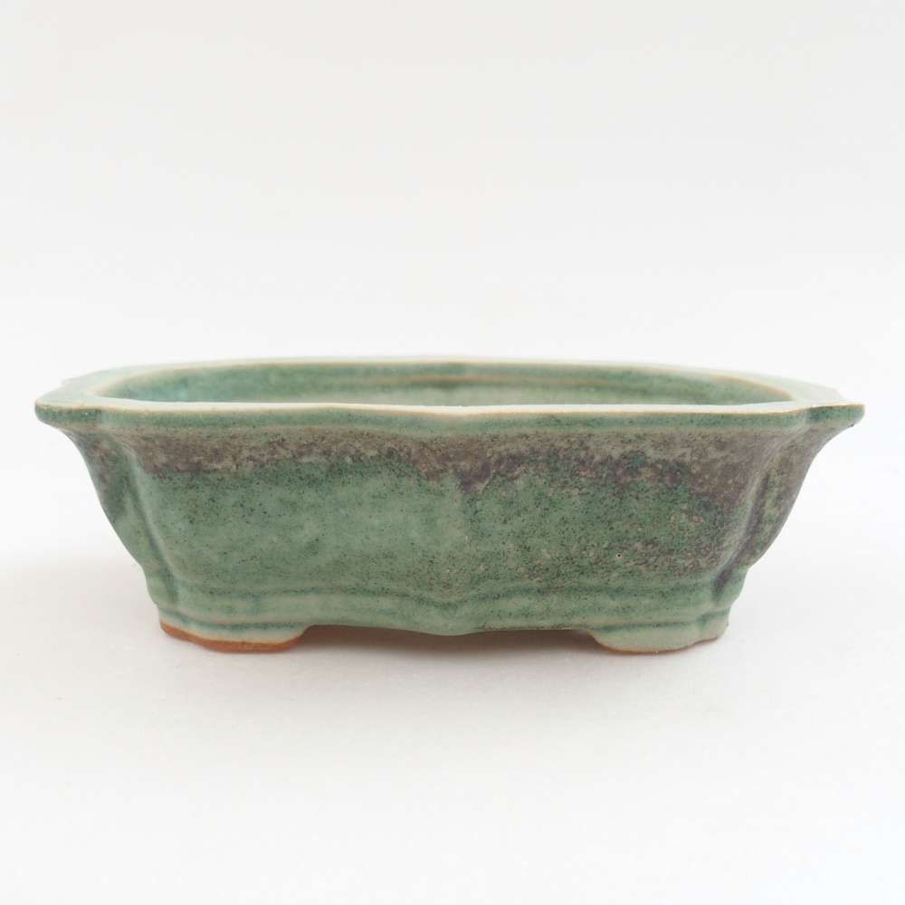 Keramická bonsai miska 15,5 x 11 x 4,5 cm, farba zelená