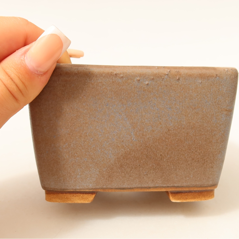 Keramická miska na bonsai 10,5 x 10,5 x 7 cm, farba modrá