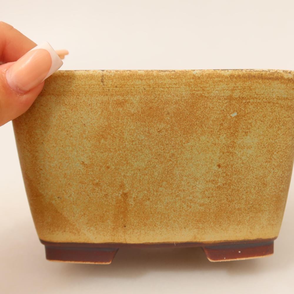 Keramická miska na bonsai 13 x 13 x 8 cm, farba zelená