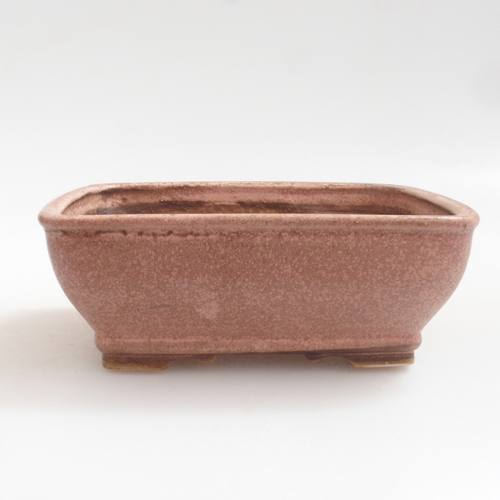 Keramická bonsai miska 14 x 12 x 5 cm, farba ružová