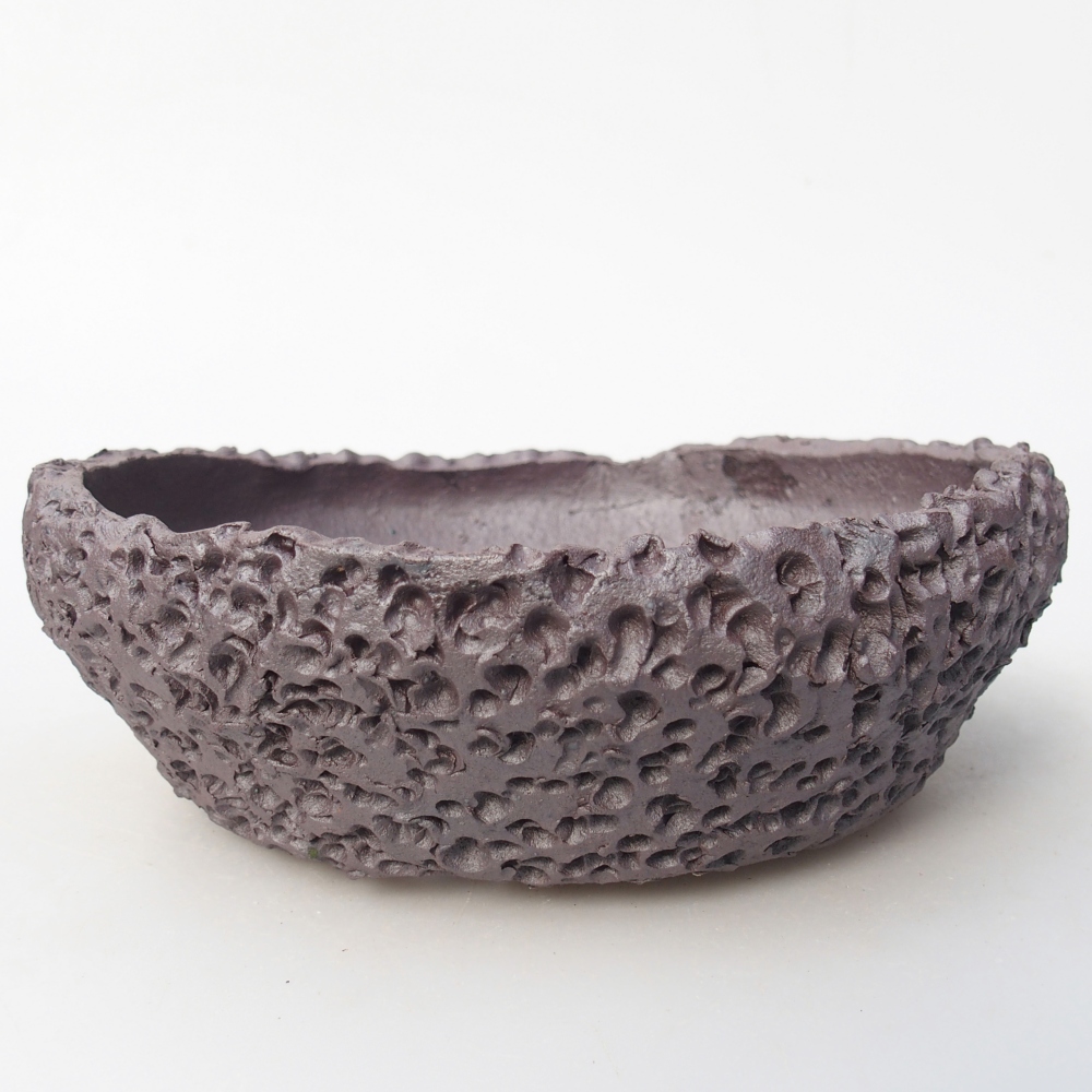 Keramická bonsajová miska 17 x 16,5 x 6 cm, farba kovu