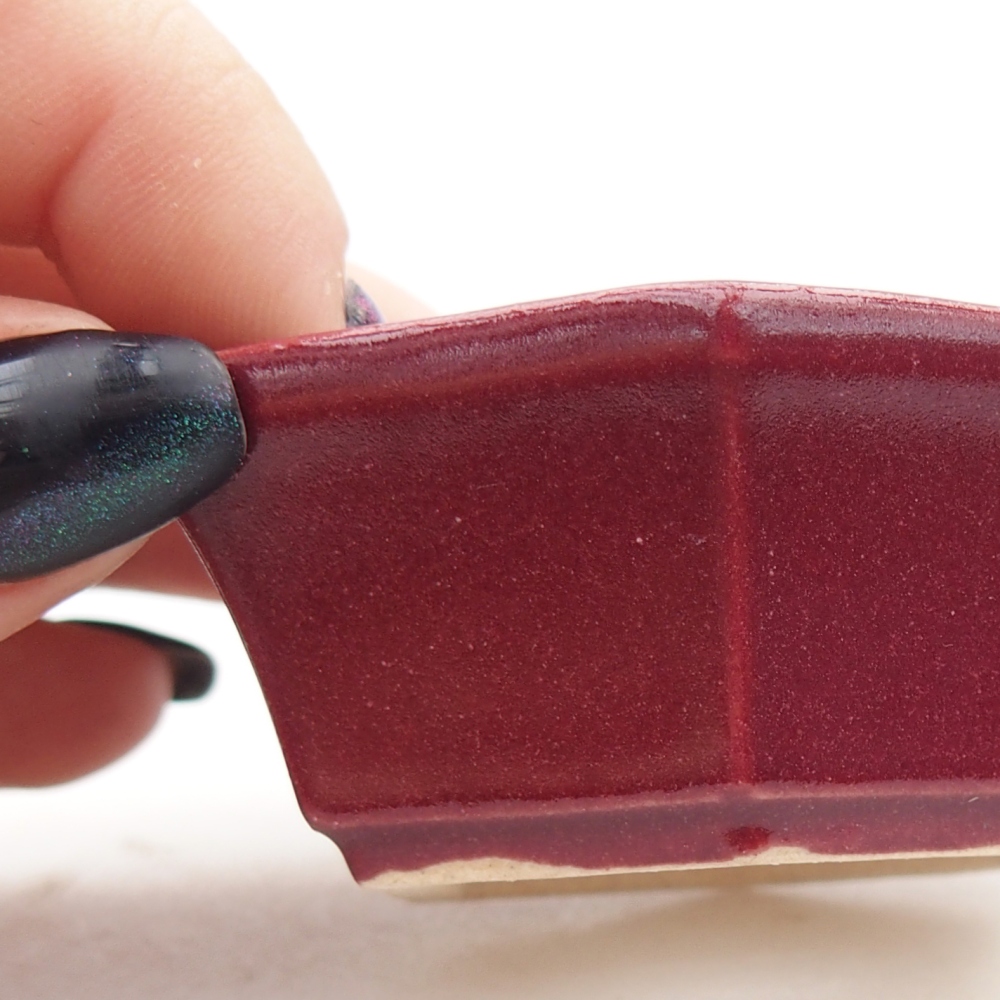 Mini bonsajová miska 6 x 5,5 x 2,5 cm, bordová