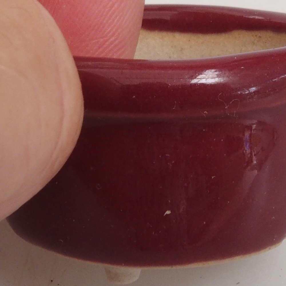 Mini bonsai miska 3,5 x 3,5 x 2 cm, farba vínová