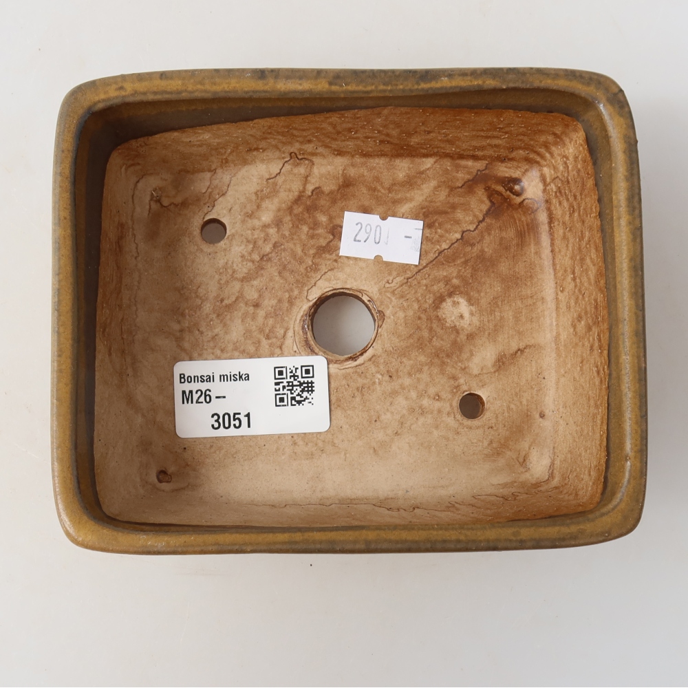 Keramická miska na bonsai 13,5 x 11 x 5 cm, farba hnedá