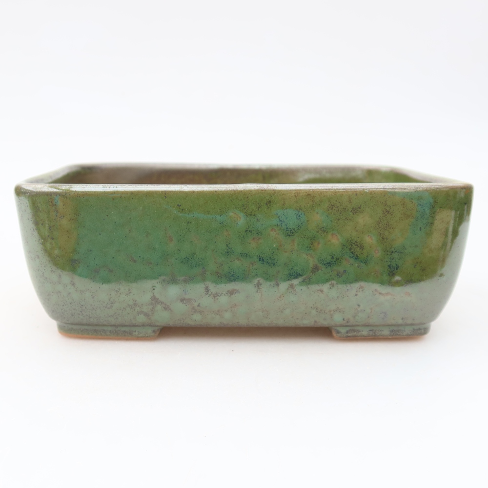 Keramická miska na bonsai 16 x 10,5 x 5,5 cm, farba zelená