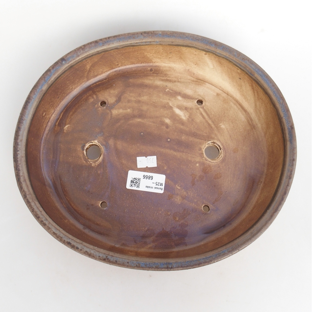 Keramická bonsajová miska 28 x 24 x 6 cm, farba modrá