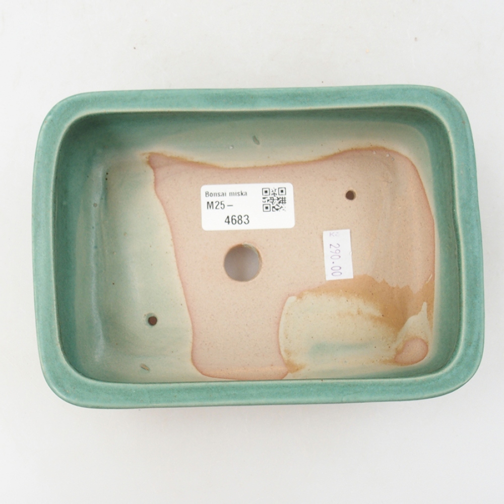 Keramická bonsai miska 17 x 12 x 5,5 cm, farba zelená