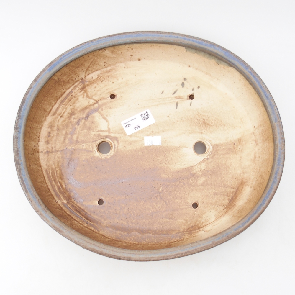 Keramická miska na bonsaje 31,5 x 27,5 x 6 cm, farba modrá