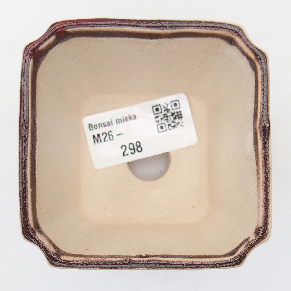Mini bonsajová miska 7 x 7 x 5,5 cm, farba červená