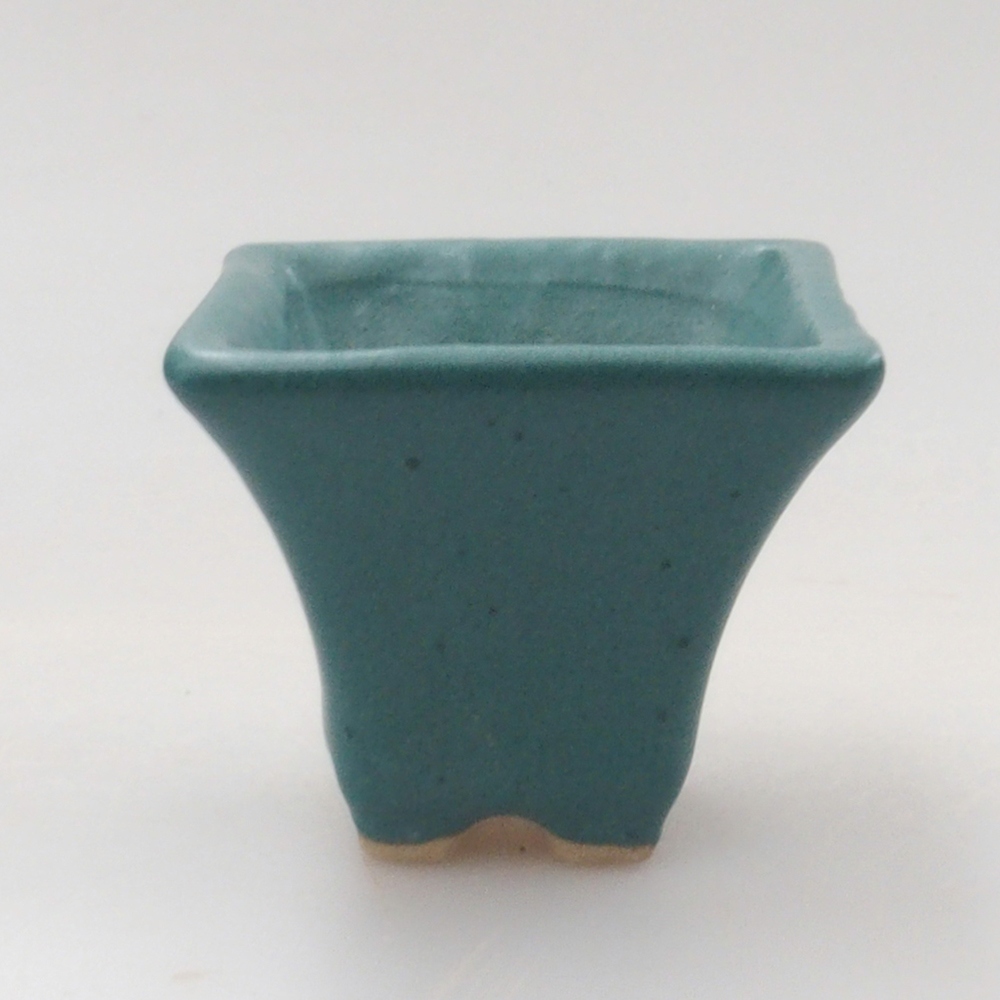 Keramická bonsai miska 4 x 4 x 3,5 cm, farba modrá
