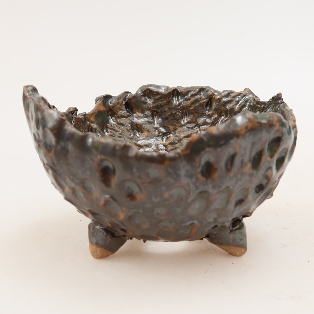Keramická škrupina  10 x 9,5 x 6 cm, farba hnedozelená