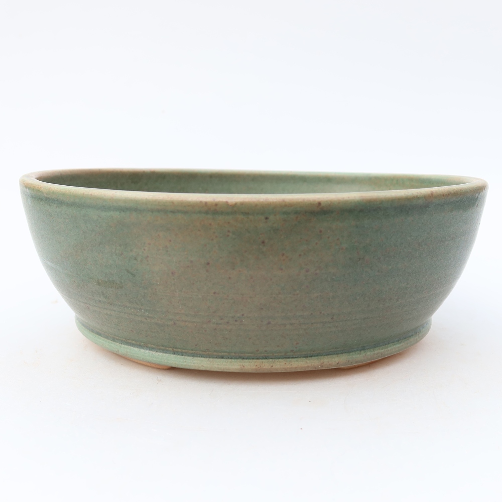 Keramická miska na bonsaje 18 x 18 x 6,5 cm, farba zelená