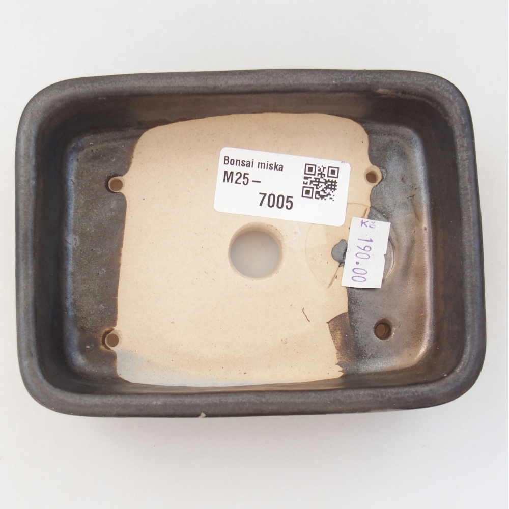 Keramická miska na bonsaje 13 x 9,5 x 3,5 cm, sivá